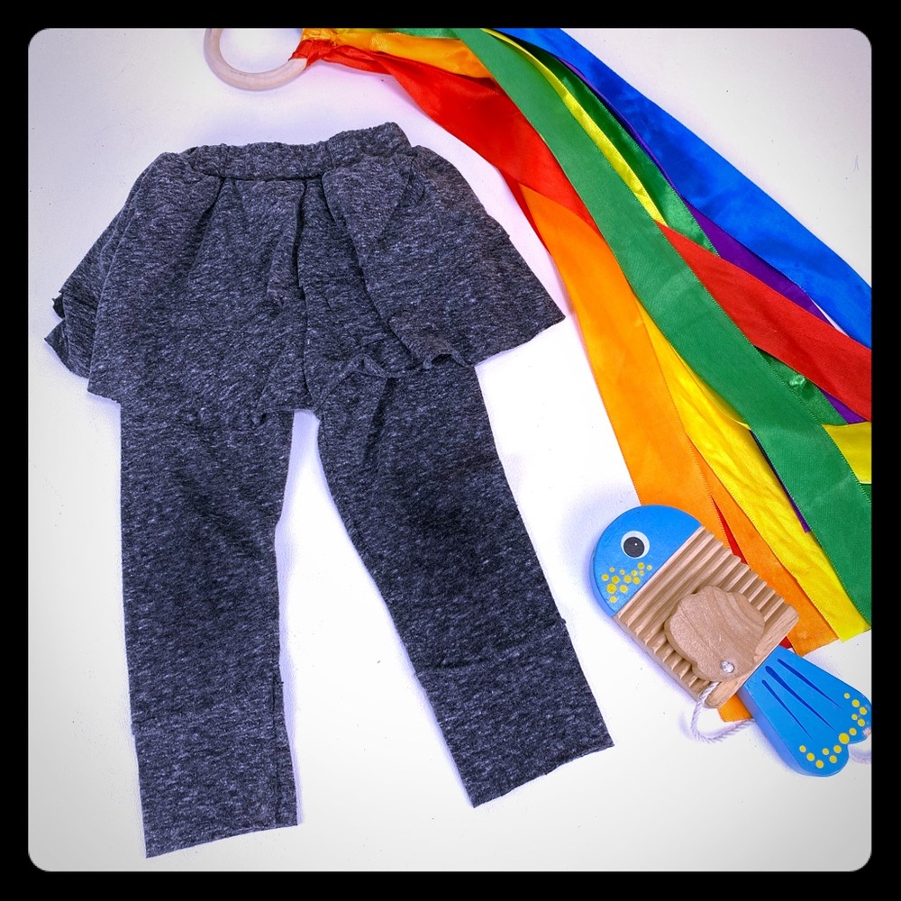 Nununu skirt leggings pants 6-12mos dark grey